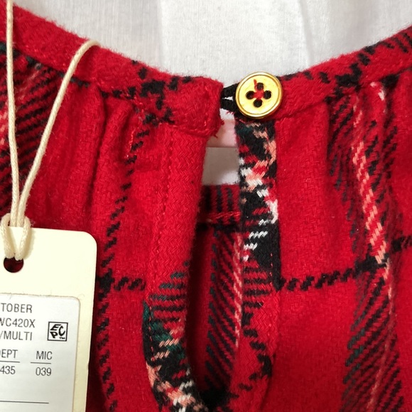 🎉 3 For $20 COPPER KEY Girls Plaid Print Top Round Neck Size 6 Long Sleeves NWT - Picture 4 of 4